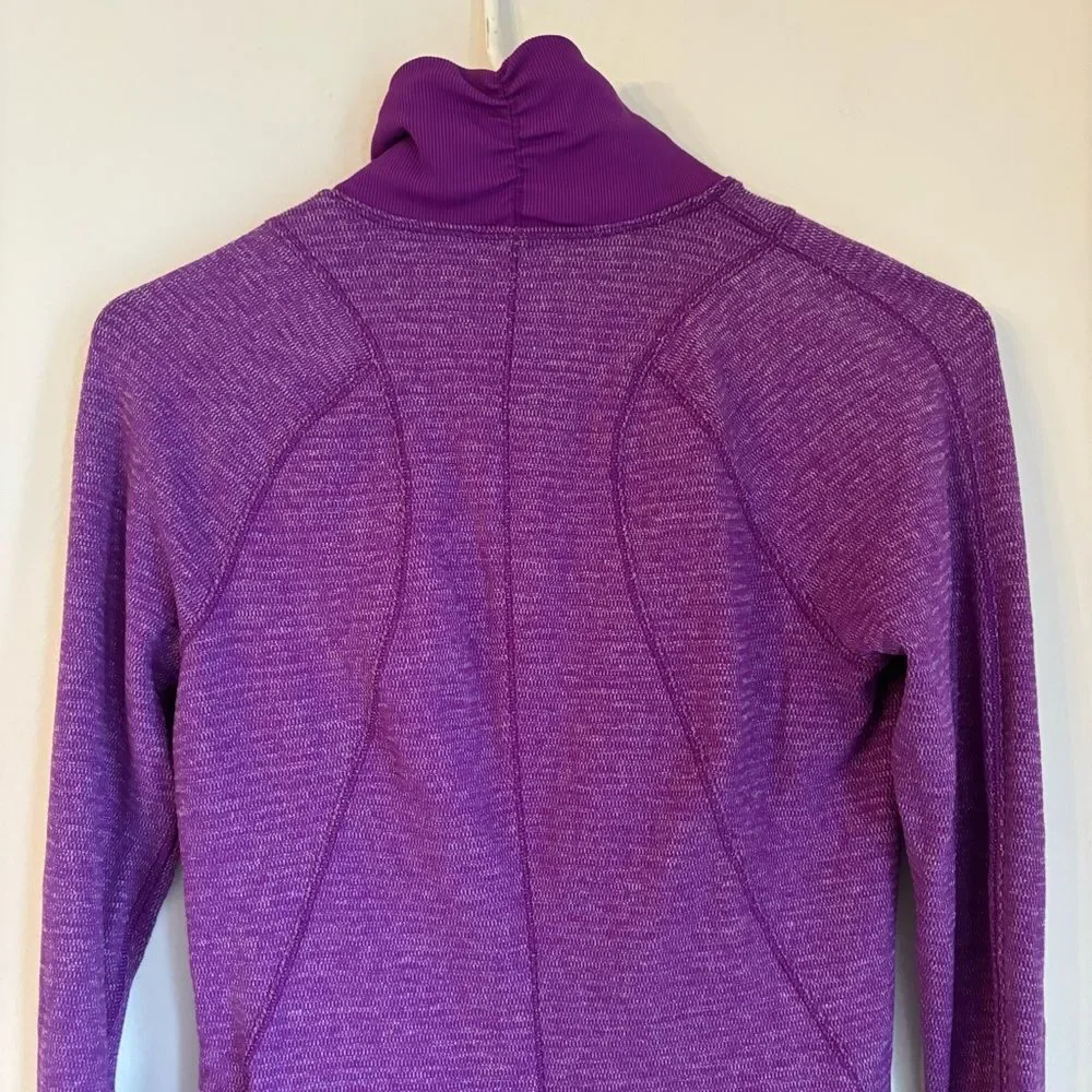 Lululemon Womens Long Sleeve Running 1/3 Zip Pullover Sweatshirt Sz 6 Purple EUC